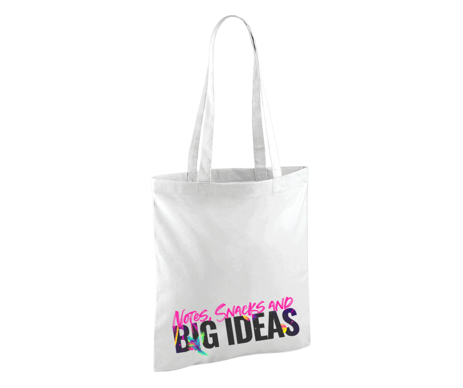 Notes, Snacks and Big Ideas | White Tote