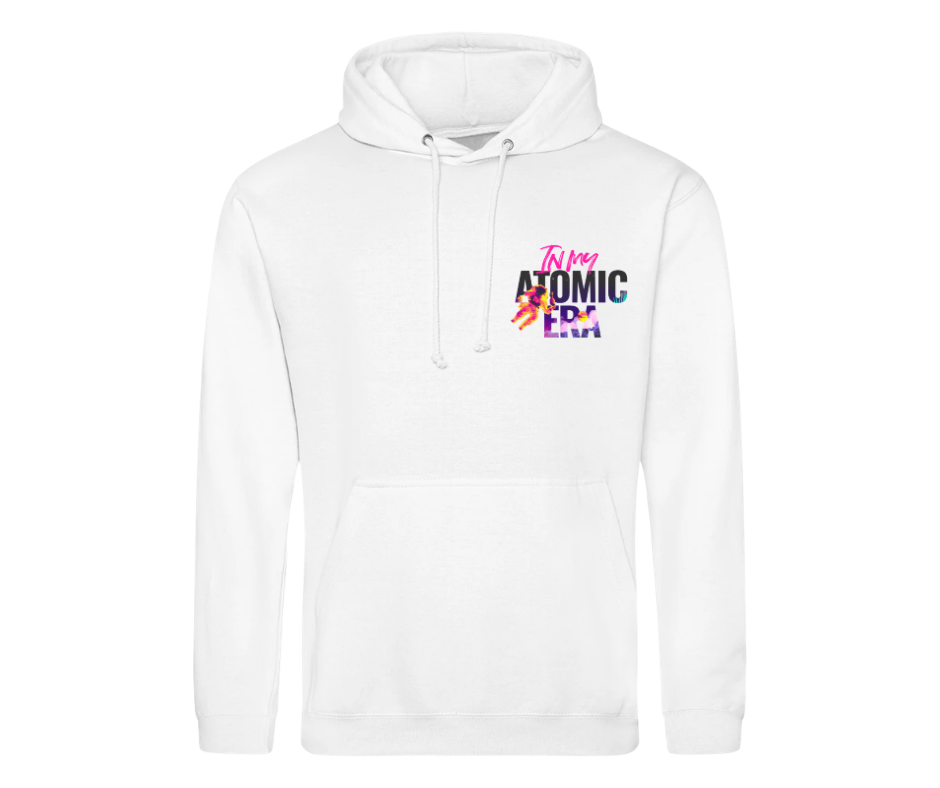 In My ATOMIC Era | White Hoodie - Small Print